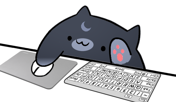Luna Bongo Cat input overlay for a dark streaming layout