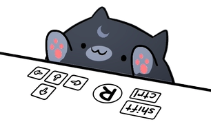 Luna Cat compact arrow keyboard overlay template for TikTok LIVE