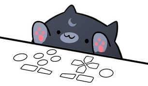 Bongo Cat gamepad overlay in a compact vertical streaming layout