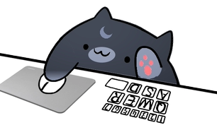 Luna Cat compact keyboard overlay for a TikTok LIVE scene