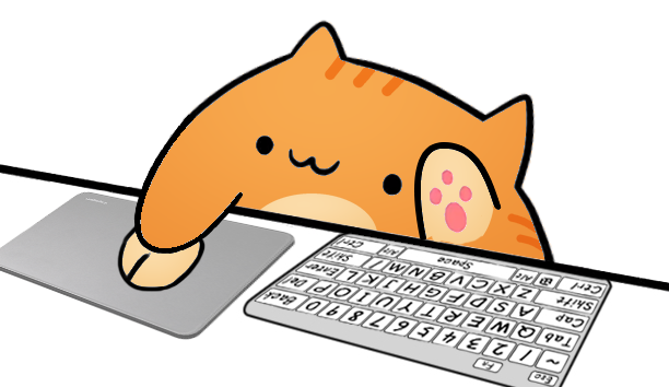 Marmalade Bongo Cat with a full keyboard and mouse overlay