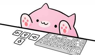 Sakura Cat arrow keys and full keyboard overlay template
