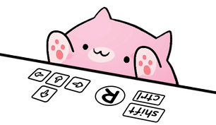 Sakura Cat compact arrow keyboard overlay for vertical TikTok clips